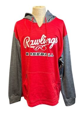 Rawlings Red and Gray Baseball Pullover Hoodie